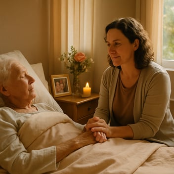 at the bedside of a dying woman