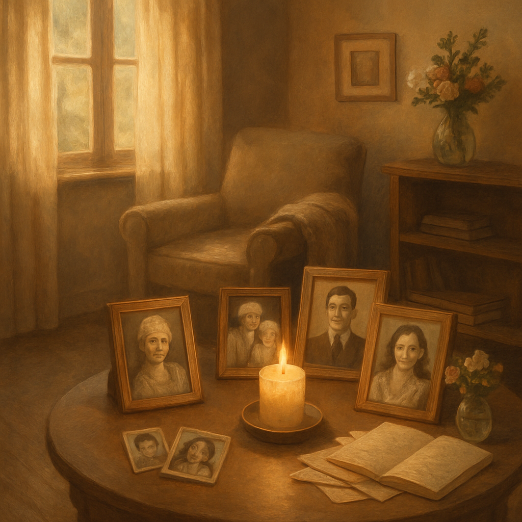 pictures on table