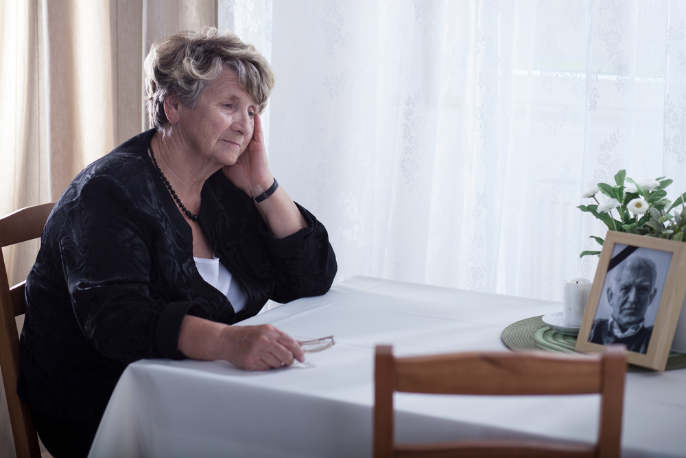 woman at a table